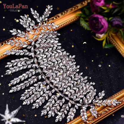 YouLaPan HP435 Wedding Tiara Crystal Bridal Headband Women Hair Crown Bridal Hair Accessories Bride Headpieces for Party Banquet