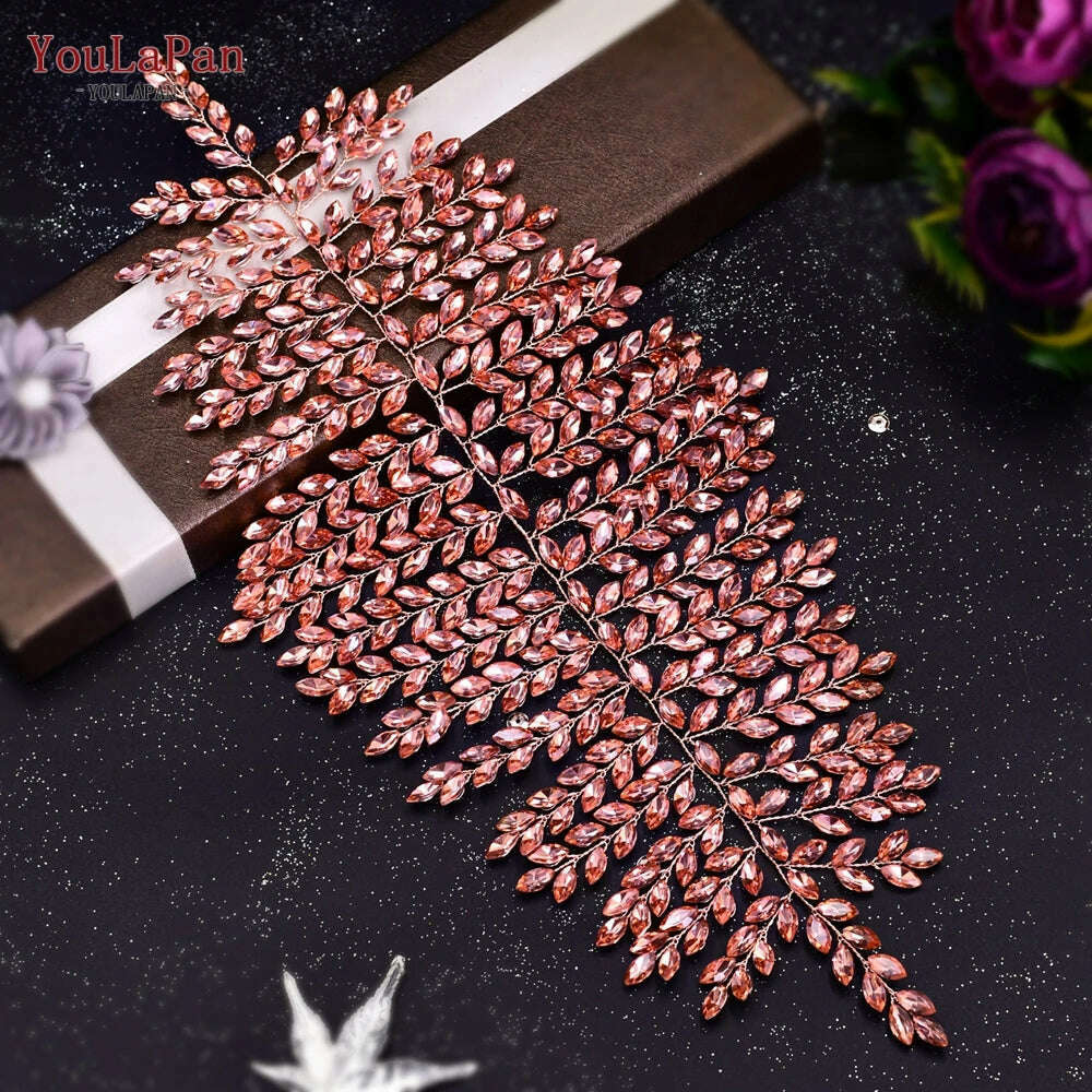 YouLaPan HP435 Wedding Tiara Crystal Bridal Headband Women Hair Crown Bridal Hair Accessories Bride Headpieces for Party Banquet