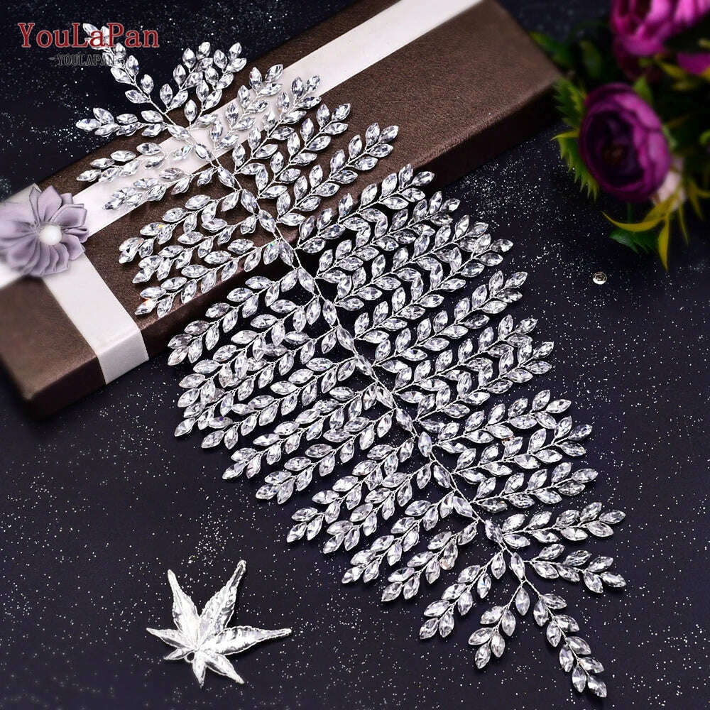 YouLaPan HP435 Wedding Tiara Crystal Bridal Headband Women Hair Crown Bridal Hair Accessories Bride Headpieces for Party Banquet