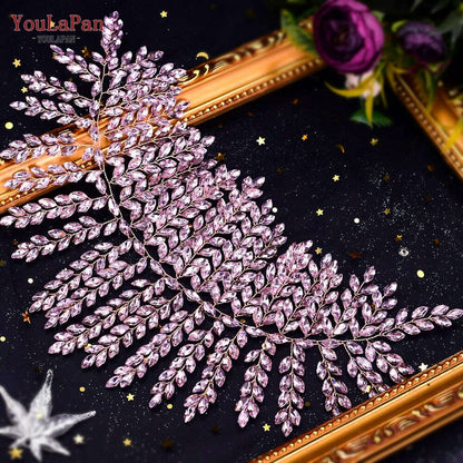 YouLaPan HP435 Wedding Tiara Crystal Bridal Headband Women Hair Crown Bridal Hair Accessories Bride Headpieces for Party Banquet