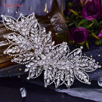 YouLaPan HP435 Wedding Tiara Crystal Bridal Headband Women Hair Crown Bridal Hair Accessories Bride Headpieces for Party Banquet