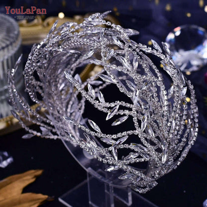 YouLaPan Luxury Rhinestone Bride Headband Woman Headpiece Wedding Hair Accessories Pageant Headdresse Wedding Tiara HP425