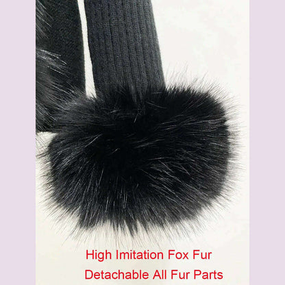 ZADORIN Luxury Fur Cardigan Knit Winter Sweater Women Elegant Detachable Fur Belt White Pink Black Womens Cardigan Korea Style